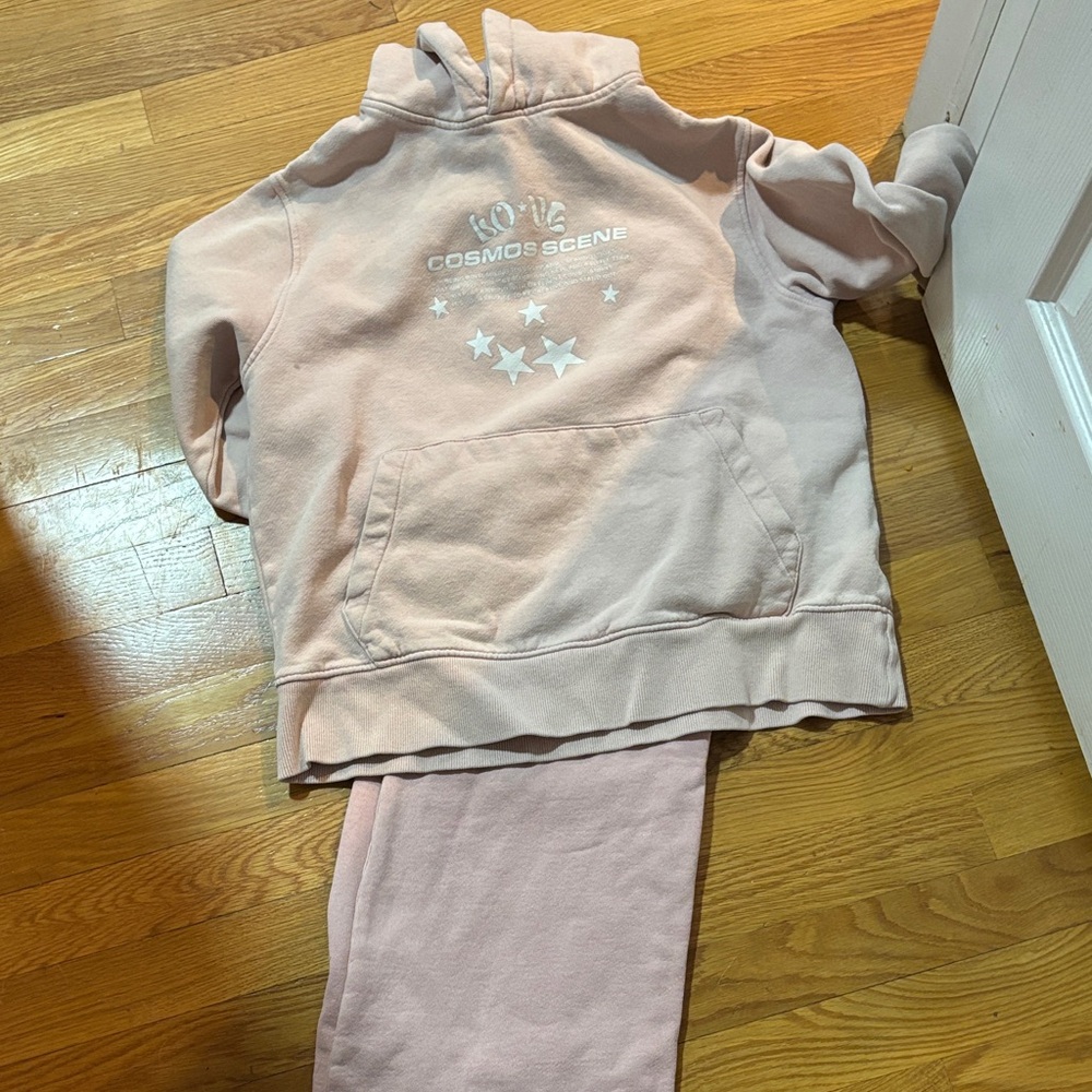 Pink Hoodie and Sweatpants Set